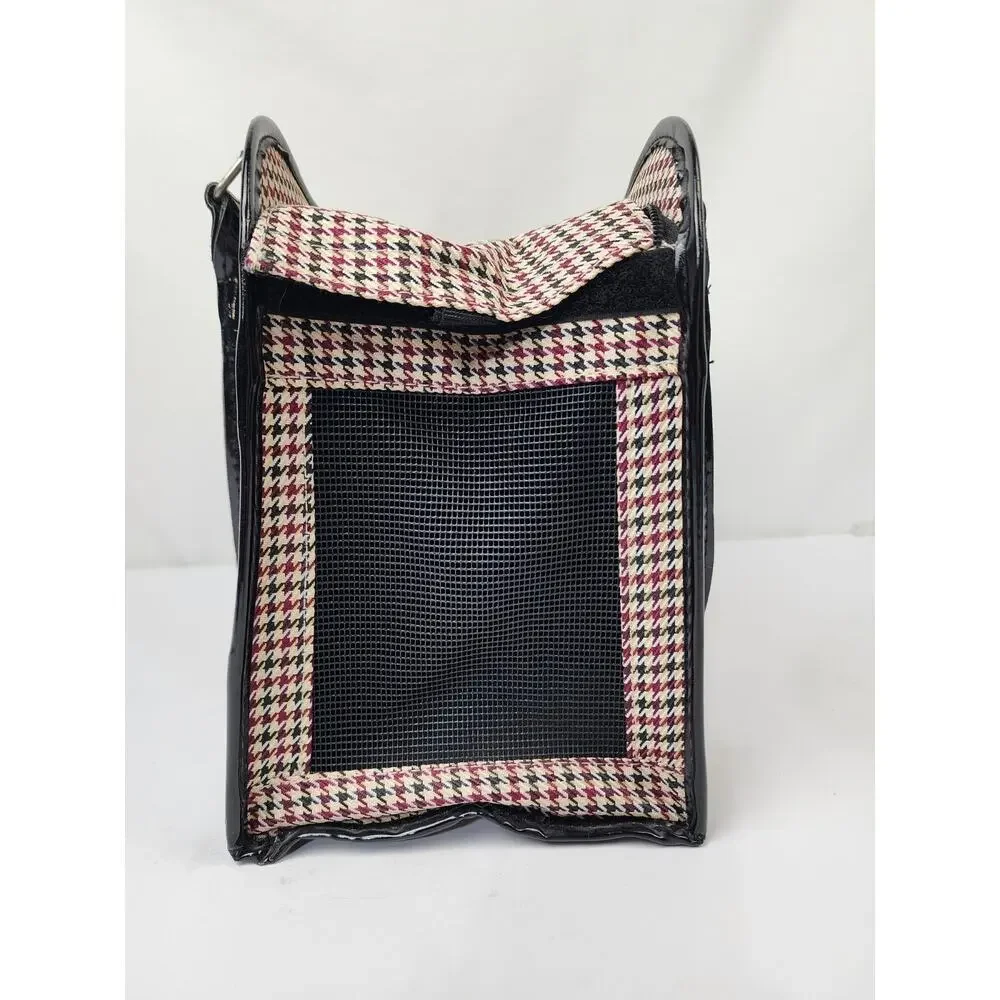 Pet Carrier Soft Sided Small Dog Cat Classic Houndstooth Fashionable Accessory